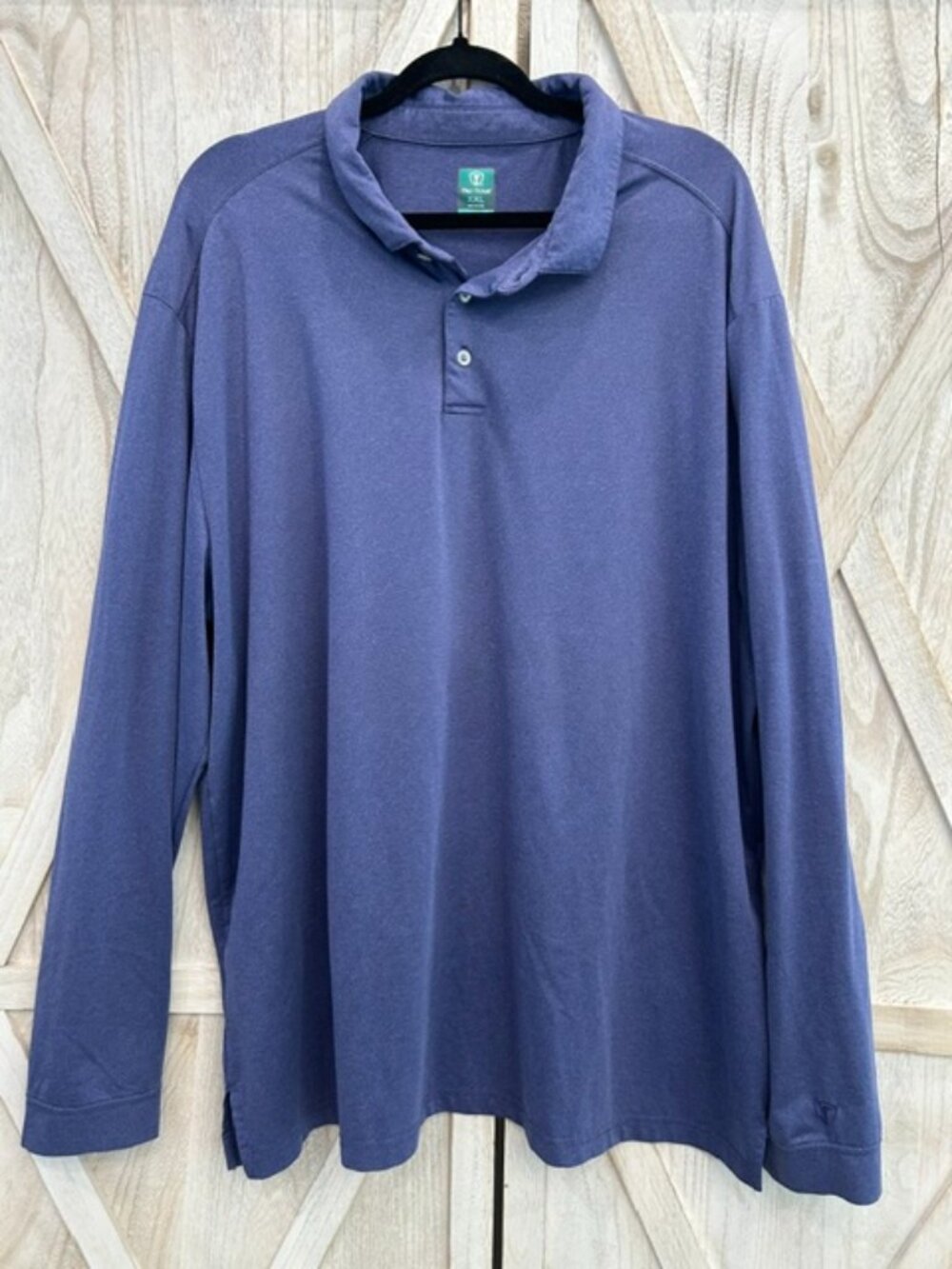 Pro Tour XXL Blue Long Sleeve Golf Polo Stretch Performance Shirt